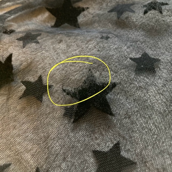 SHEIN Black Mesh Short Sleeved Tee Shirt Top with Velvet Stars - Picture 9 of 11